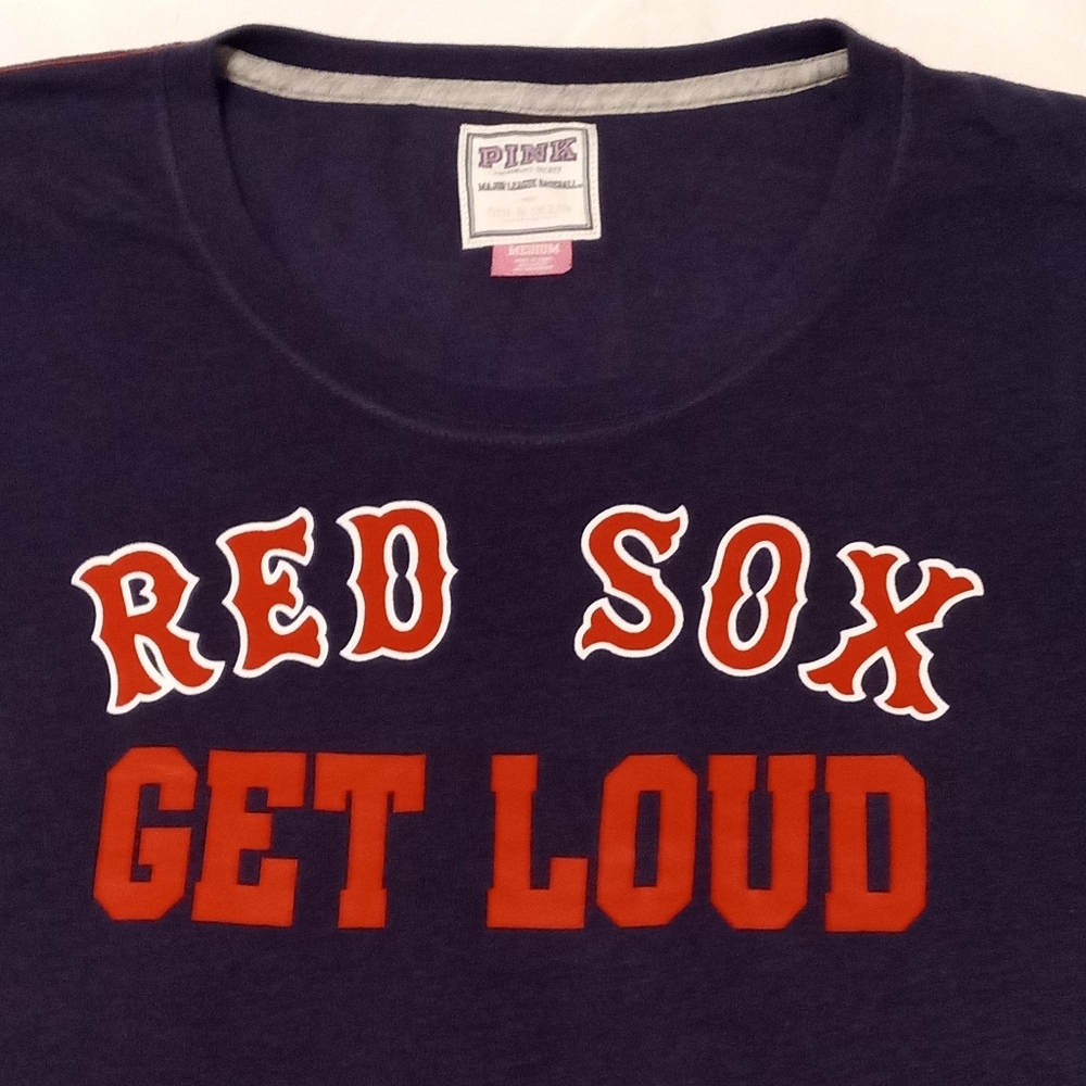 Victoria Secret Pink 5th & Ocean Short Sleeve T Shirt MLB Boston Red Sox, Medium